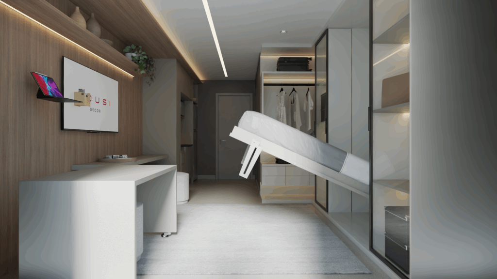Móveis multifuncionais para studios compactos